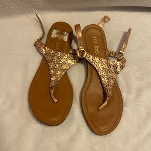 copper thing sandals size 8.5 with small flowers